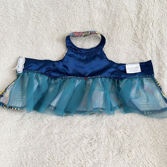 Build A Bear Lion King Nala Halter Dress Blue Yellow Red Clothing Accessory Bow - Picture 4 of 4